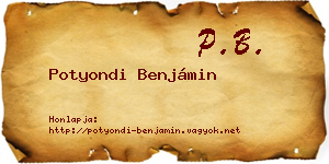 Potyondi Benjámin névjegykártya